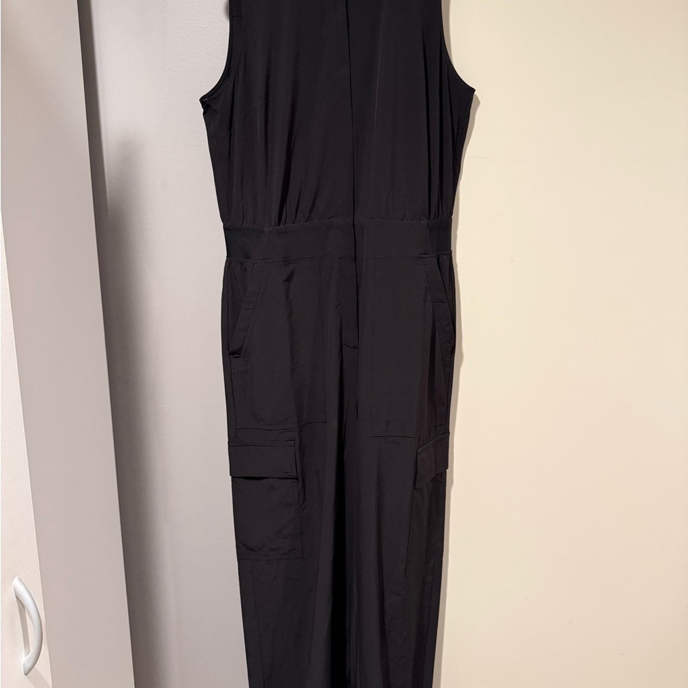 Athleta Black Sleeveless Jumpsuit with Tailored Waist
